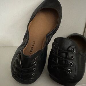 Lucky Brand Black Ballerina Flats, Size 10 M